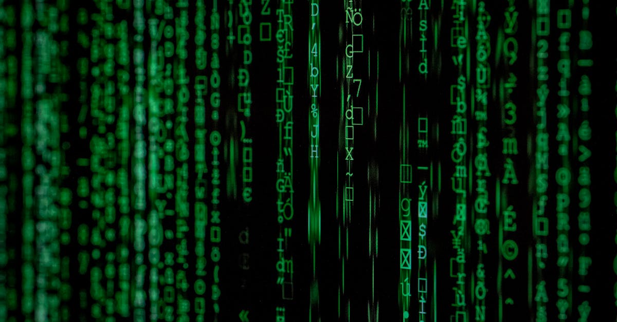 Abstract green matrix code background with binary style.